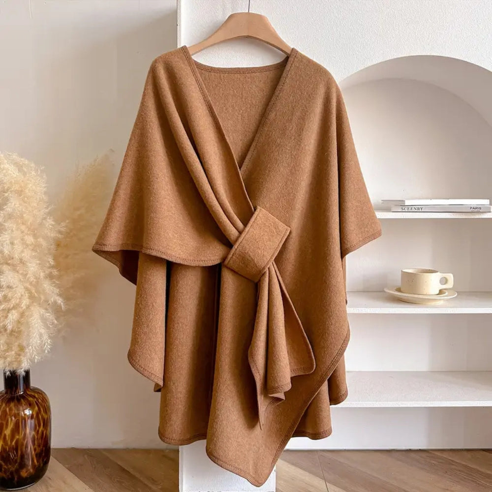 Ginevra | Women's Belted Poncho Coat - Soft, Wraparound Fit
