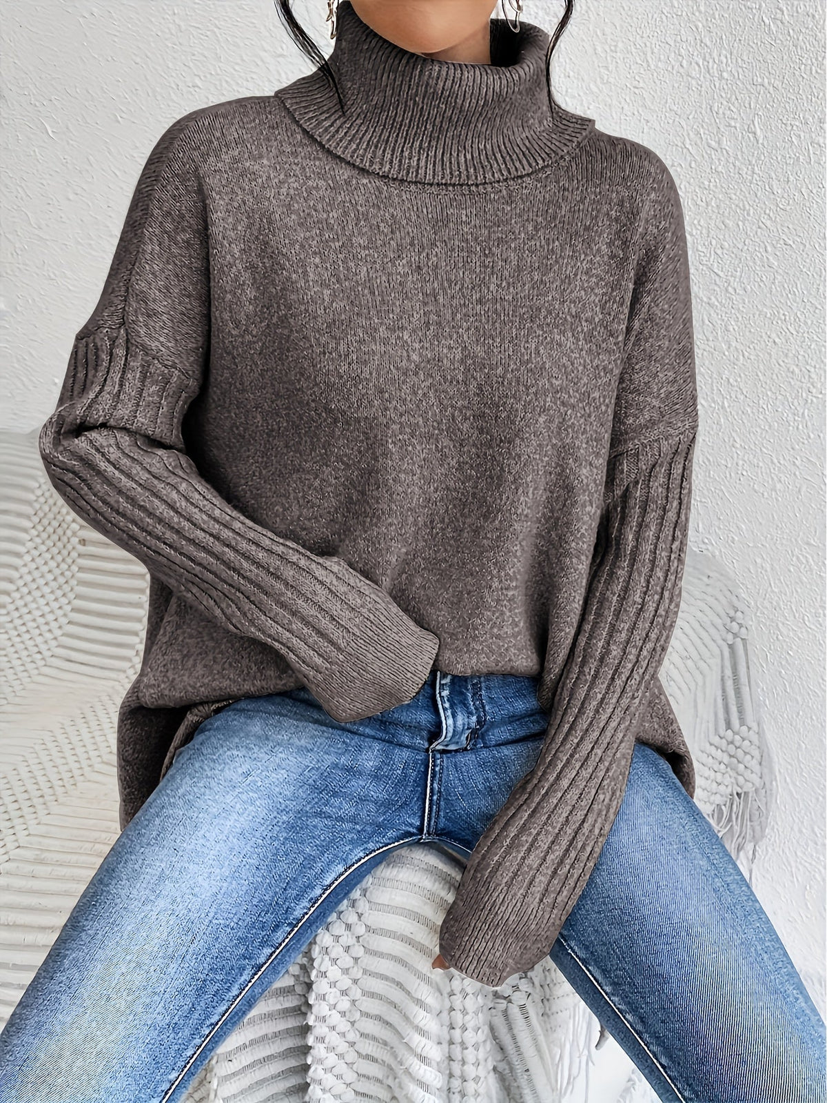 Alessia | Maglione Donna Collo Alto Morbido Over - Calore Senza Sforzo