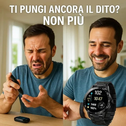 Innovative Smartwatch | Non-Invasive Blood Sugar Monitoring with Bluetooth | IP67 Waterproof for Health and Fitness Control