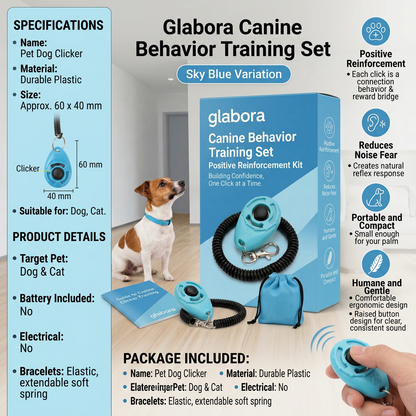GLABORA DOG ANTI-ANXIETY KIT 4-IN-1 | Noise-Cancelling Headphones, Kennel Darkening Cover, Behavioral Clicker Set, and Heartbeat Plush Toy