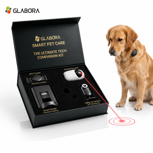 Glabora Slim Dierenverzorgingspakket 4-in-1 | AI CAMERA, INTERACTIEVE LASER, GPS EN AUTOMATISCHE VOERBAK