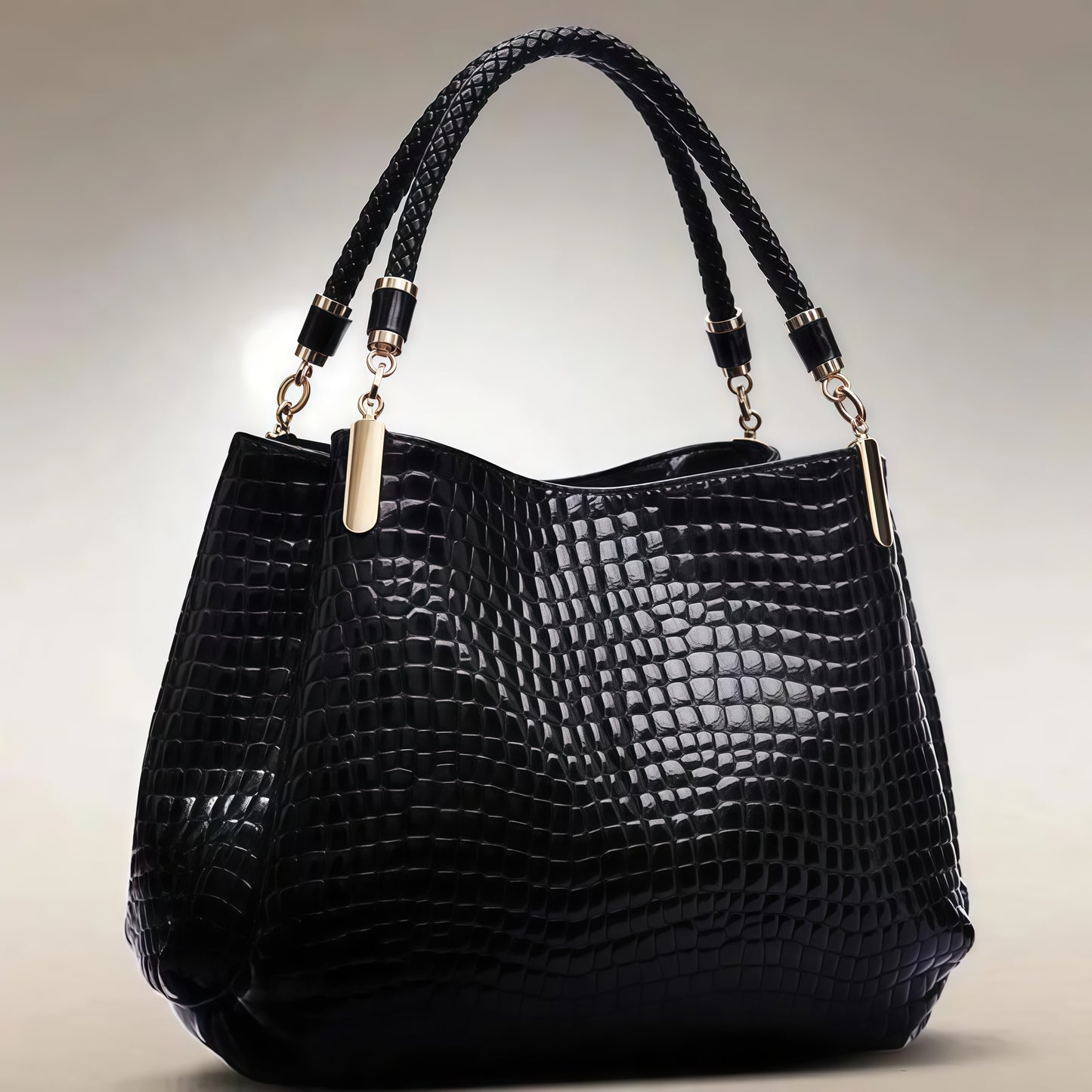 Women's Crocodile Shoulder Bag with Ample Space