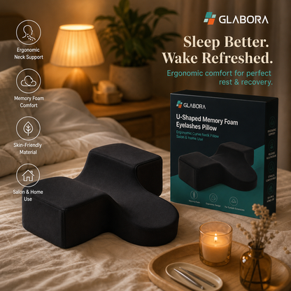 Cuscino Ergonomico per Ciglia Finte in Memory Foam a Forma di U | Comfort Superiore per Trattamenti di Bellezza