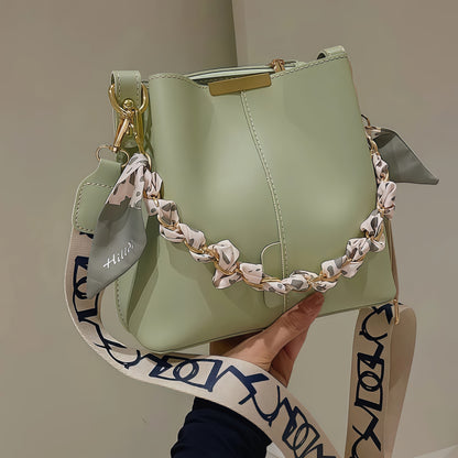 Women's Bucket Bag with Chain Strap