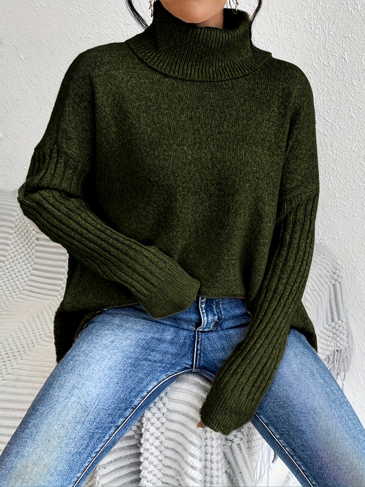 Alessia | Maglione Donna Collo Alto Morbido Over - Calore Senza Sforzo