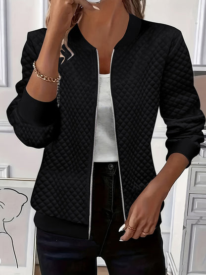 Tamara | Giacca Donna Trapuntata con Texture a Rombi e Colletto Baseball - Eleganza Discreta