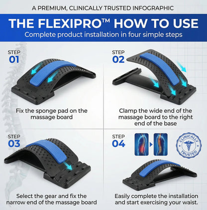 SpineFlex Pro | Barella Regolabile per Schiena con Supporto Ergonomico | Sollievo e Mobilità Quotidiana
