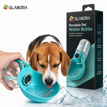 GLABORA KIT VIAGGIO AUTO CANI 4-IN-1 | COPRISEDILE IMPERMEABILE, CINTURA SICUREZZA, RETE BARRIERA E BORRACCIA PORTATILE
