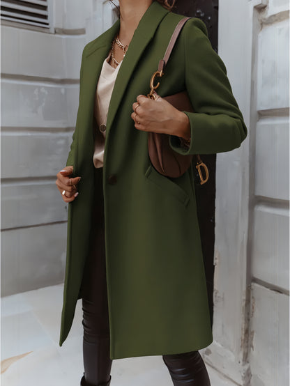 Long Women's Double-Breasted Wool Coat