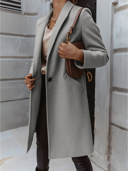 Long Women's Double-Breasted Wool Coat