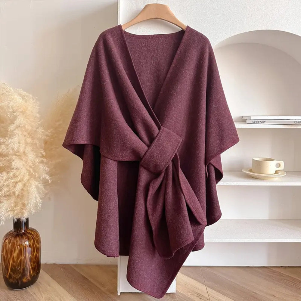 Ginevra | Women's Belted Poncho Coat - Soft, Wraparound Fit