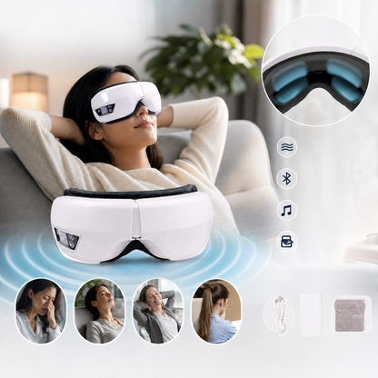 Massaggiatore per Occhi Smart 6D con Calore e Vibrazioni | Design Pieghevole per Relax Totale