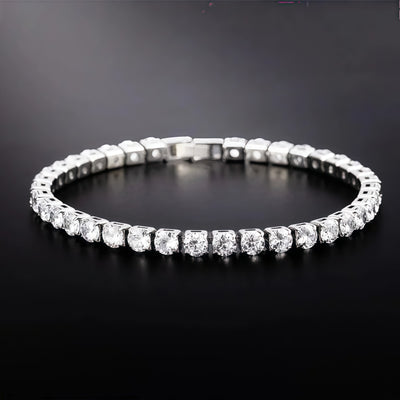 Bracciale Tennis Unisex Argento Stile Elegante
