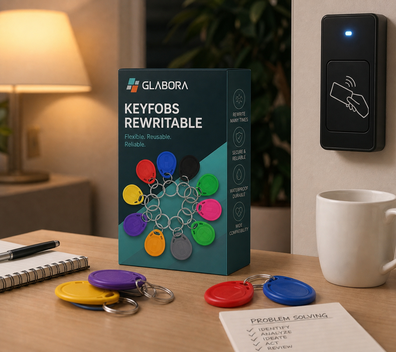 GLABORA KIT PASTI SERENI MULTI-ANIMALE 5-IN-1 | CIOTOLA RIALZATA GATTO, DISTRIBUTORE AUTOMATICO 2 PASTI, STAZIONE DOPPIA CIOTOLA, PORTA BASCULANTE E 10 KEYFOB RFID
