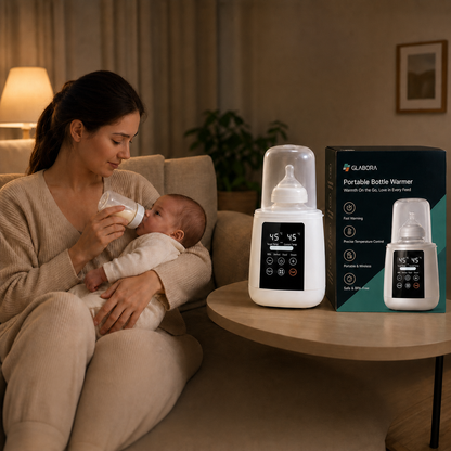 Multifunctionele Draagbare Flessenwarmer 6-in-1 met Nauwkeurige Temperatuurregeling voor Veilige Voeding