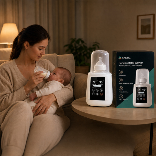 Multifunctionele Draagbare Flessenwarmer 6-in-1 met Nauwkeurige Temperatuurregeling voor Veilige Voeding