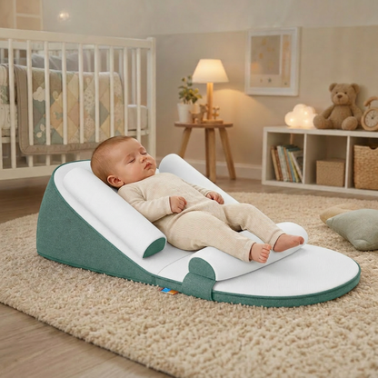 Cuscino Antireflusso Neonato Ergonomico con Inclinazione per Sonno Sicuro e Confortevole