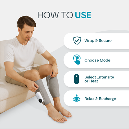 Aeroflux | Massaggiatore per Polpacci Cordless con Calore e Compressione | Ricaricabile per Rilassamento Muscolare 7