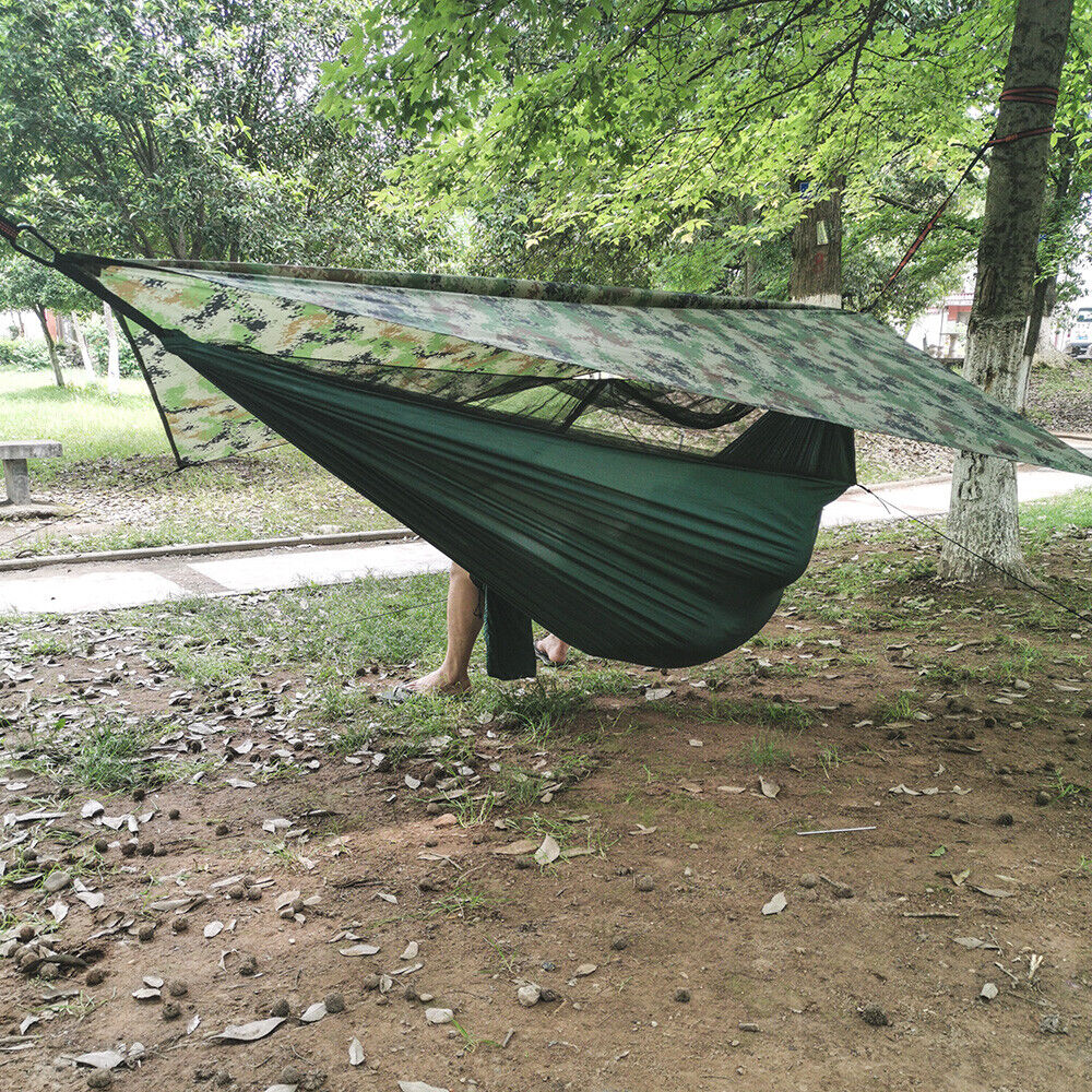 Double Camping Hammock | Waterproof Nylon with Canopy for Outdoor Comfort