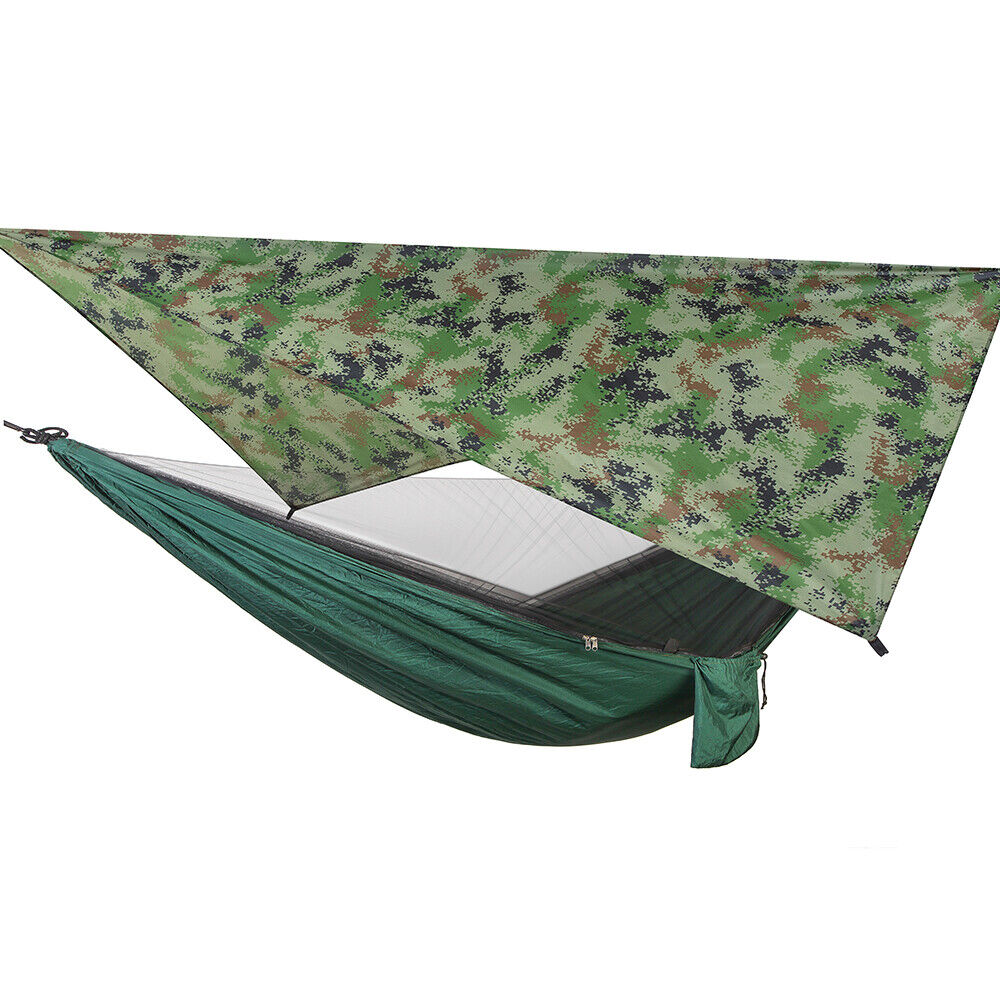 Double Camping Hammock | Waterproof Nylon with Canopy for Outdoor Comfort