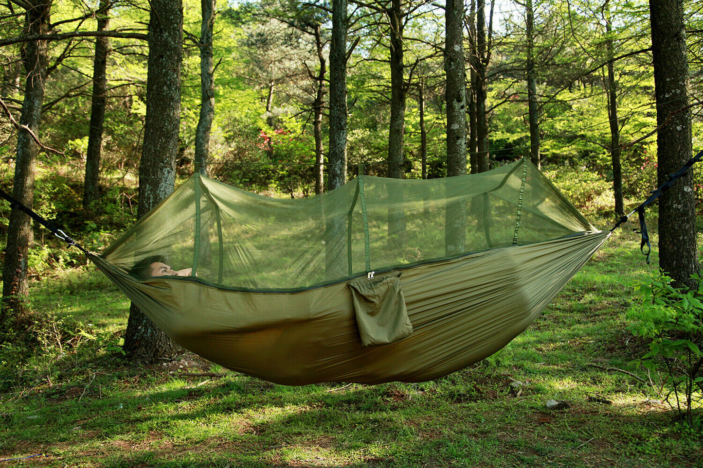 Double Camping Hammock | Waterproof Nylon with Canopy for Outdoor Comfort