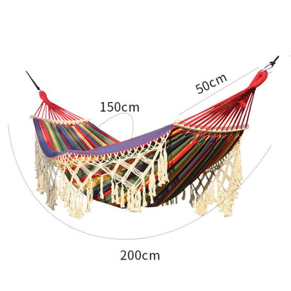 Double Camping Hammock in Cotton Canvas with Removable Pole | Elegant and Durable Design for Outdoor Relaxation