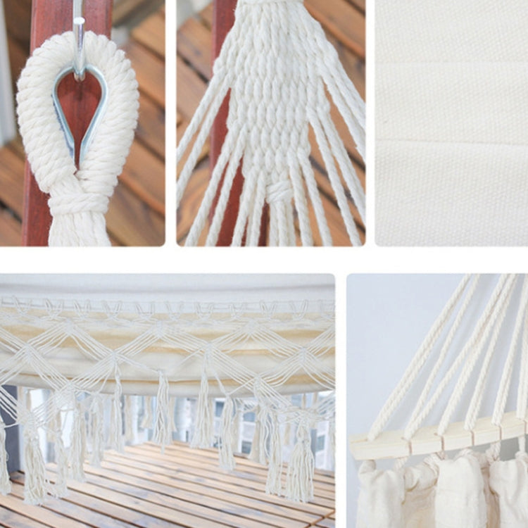 Double Camping Hammock in Cotton Canvas with Removable Pole | Elegant and Durable Design for Outdoor Relaxation