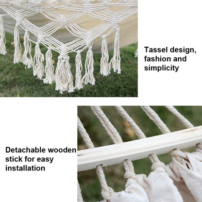 Double Camping Hammock in Cotton Canvas with Removable Pole | Elegant and Durable Design for Outdoor Relaxation