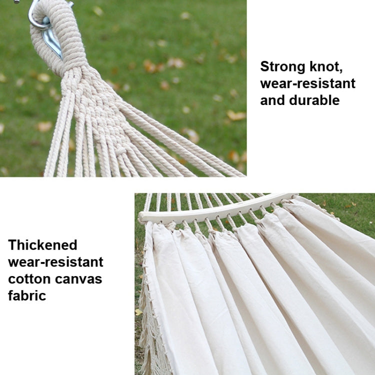 Double Camping Hammock in Cotton Canvas with Removable Pole | Elegant and Durable Design for Outdoor Relaxation