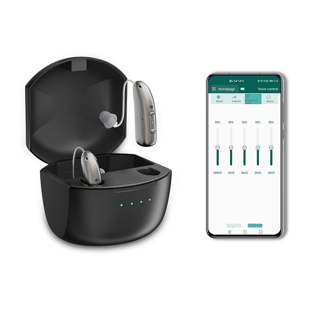 Amplificatore Acustico Digitale Ricaricabile BTE con Volume Regolabile | Mini Dispositivo Portatile per Migliorare l'Udito degli Anziani 0