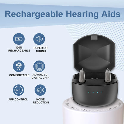 Amplificatore Acustico Digitale Ricaricabile BTE con Volume Regolabile | Mini Dispositivo Portatile per Migliorare l'Udito degli Anziani 1