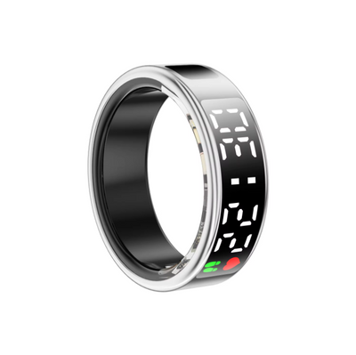Slimme ring | Stijlvolle fitness tracker van roestvrij staal met geïntegreerd display | IP68 waterdicht voor dagelijkse activiteiten