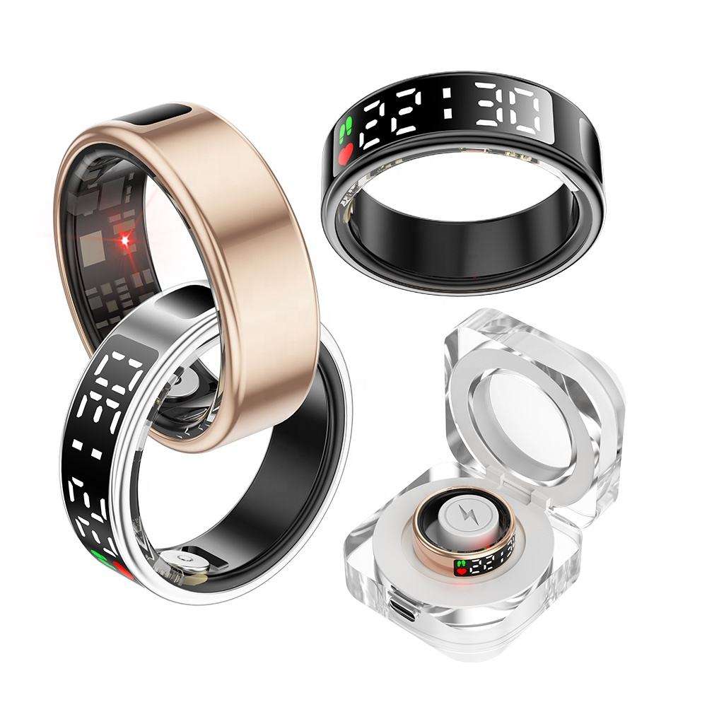 Anello Smart | Tracker Fitness Elegante in Acciaio Inossidabile con Display Integrato | Impermeabile IP68 per Attività Quotidiane 1