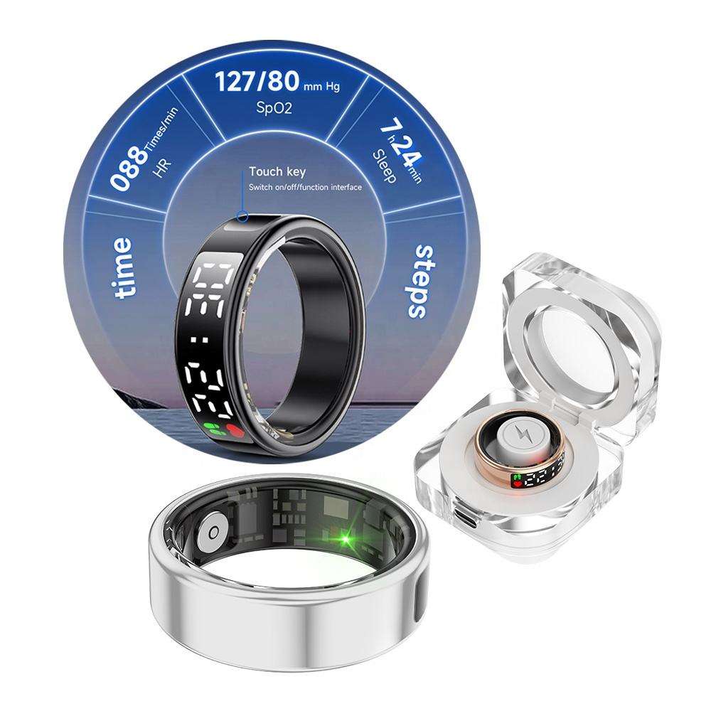 Anello Smart | Tracker Fitness Elegante in Acciaio Inossidabile con Display Integrato | Impermeabile IP68 per Attività Quotidiane 2