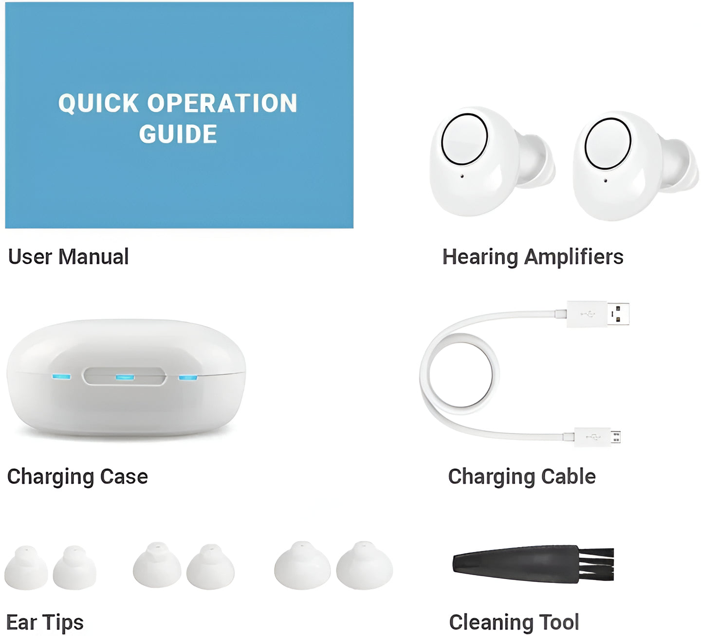Rechargeable Bluetooth Hearing Aids with App Control | Clear Audio for Calls and Music