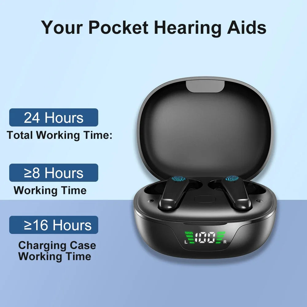 Rechargeable Hearing Aids | Digital Audio Amplifier with Bluetooth | App Control for Clear, Personalized Hearing