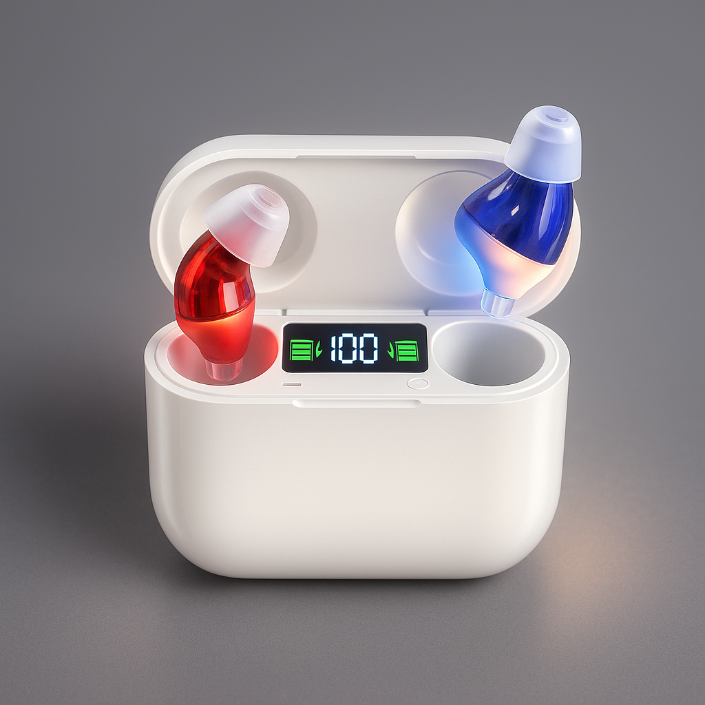 Apparecchio Acustico Digitale Ricaricabile con Riduzione del Rumore | Design Discreto per Sollievo dall'Acufene 0