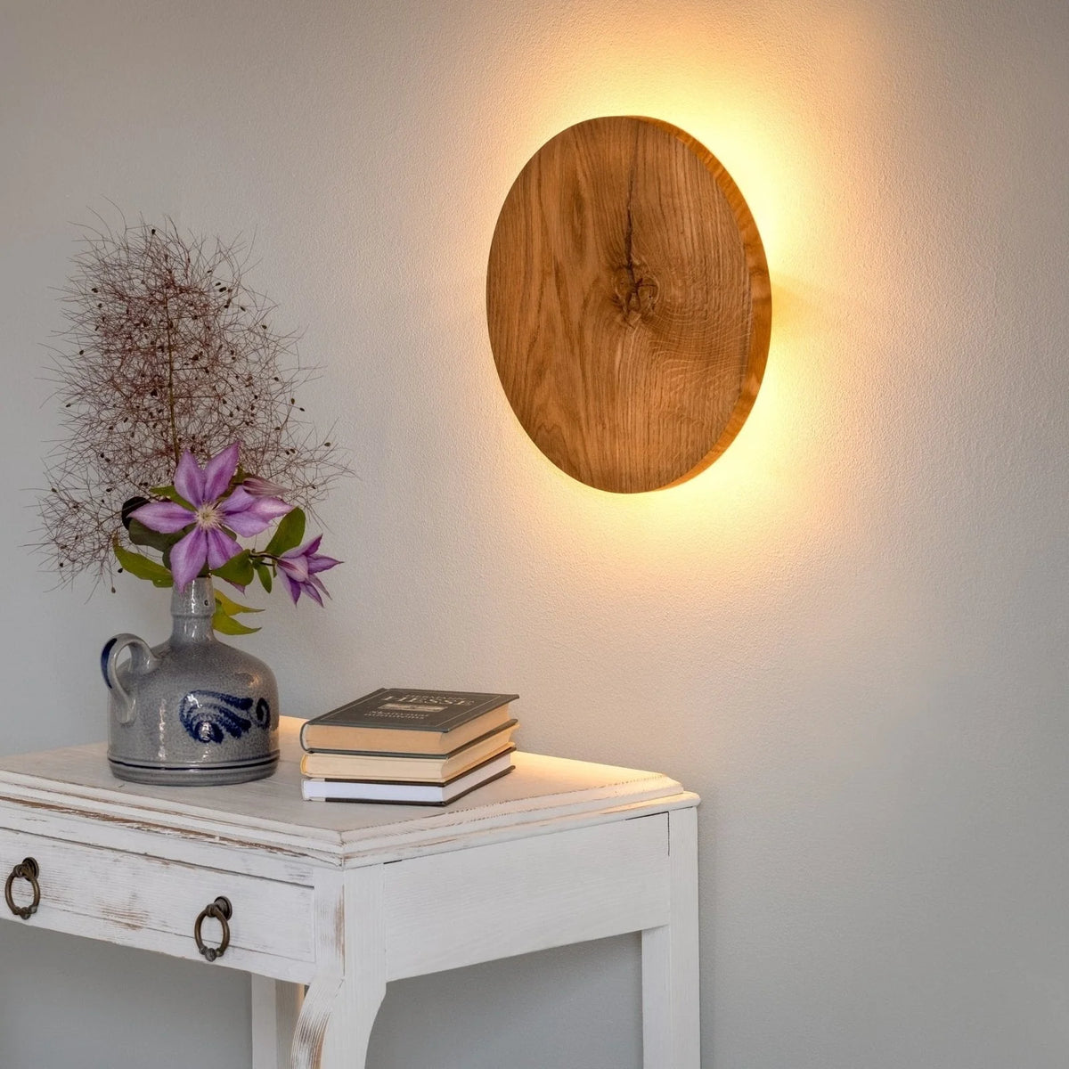 Applique Da Parete LED Rotonda con Effetto Legno - Illumina il Tuo Spazio con Atmosfera Calda 4