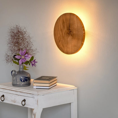Applique Da Parete LED Rotonda con Effetto Legno - Illumina il Tuo Spazio con Atmosfera Calda 4
