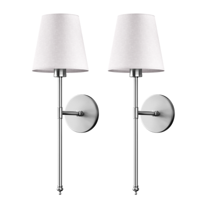 Applique Da Parete Wireless in Ottone con Paralume in Lino Ð Set di 2 per Illuminazione Elegante 9