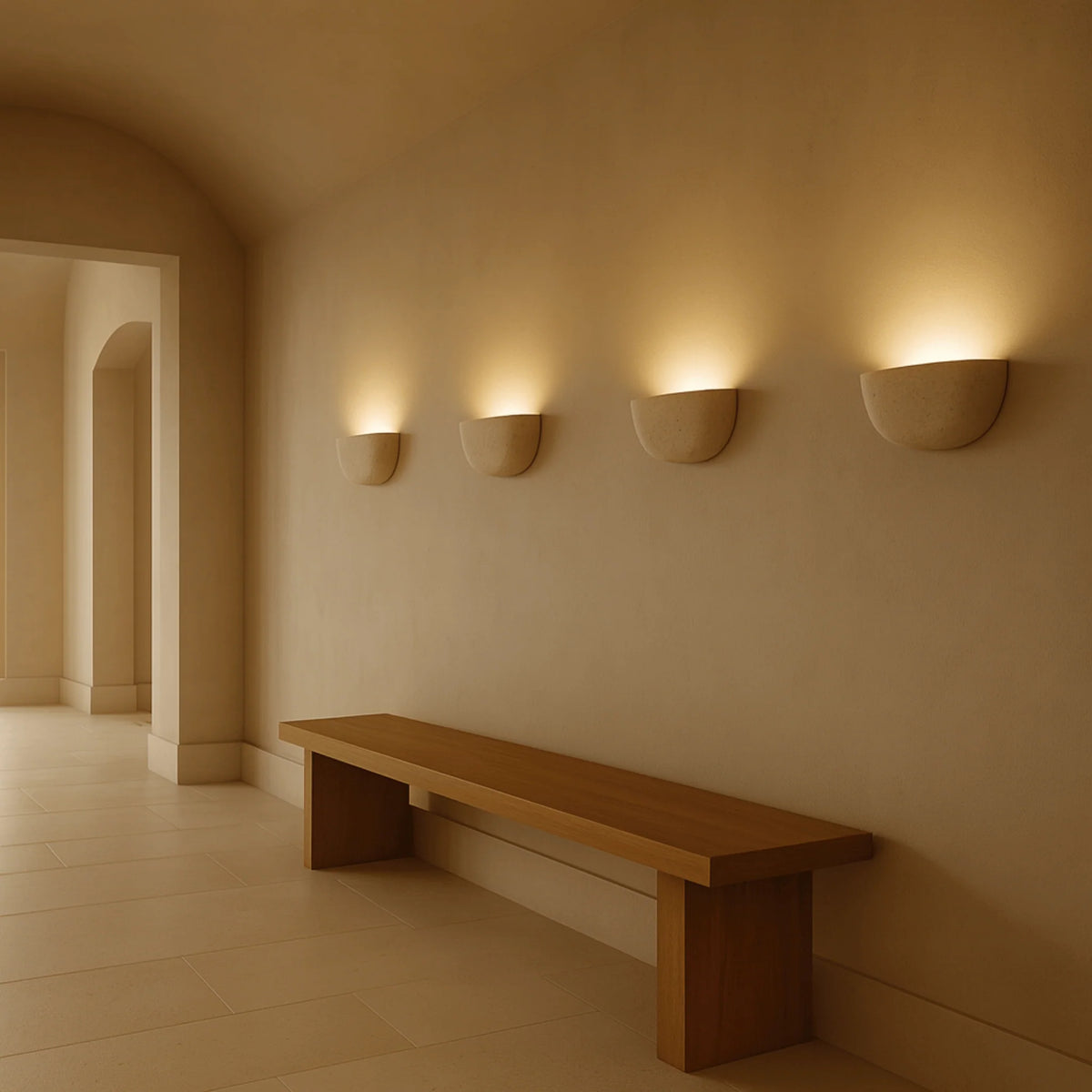 Applique da Parete Minimalista | Applique Camera da Letto in Gesso con Illuminazione Indiretta per Atmosfera Rilassante 0