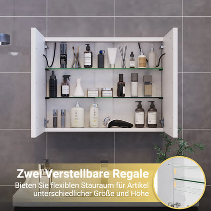 Armadietto Bagno con Specchio LED e Funzione di Memorizzazione - Design Elegante per Spazi Compatti 3