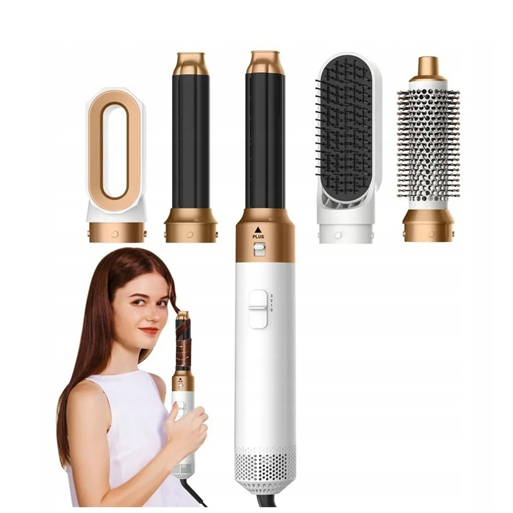 Asciugacapelli Elettrico 5-in-1 con Aria Calda e Funzione Arricciacapelli | Strumento Multifunzionale per Styling Professionale 6