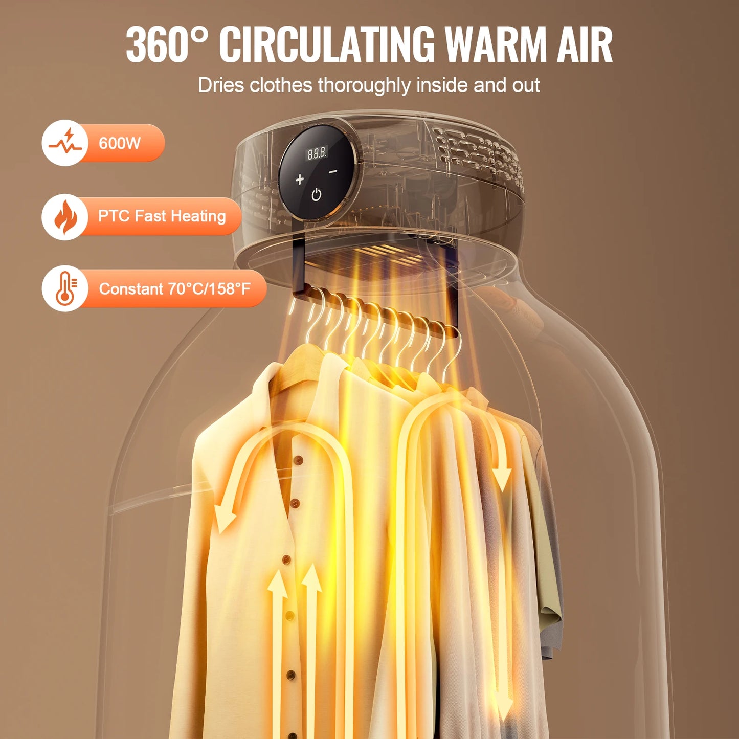Portable Foldable Dryer with Timer and Efficient Heating | Ideal Drying for Apartments and Travel