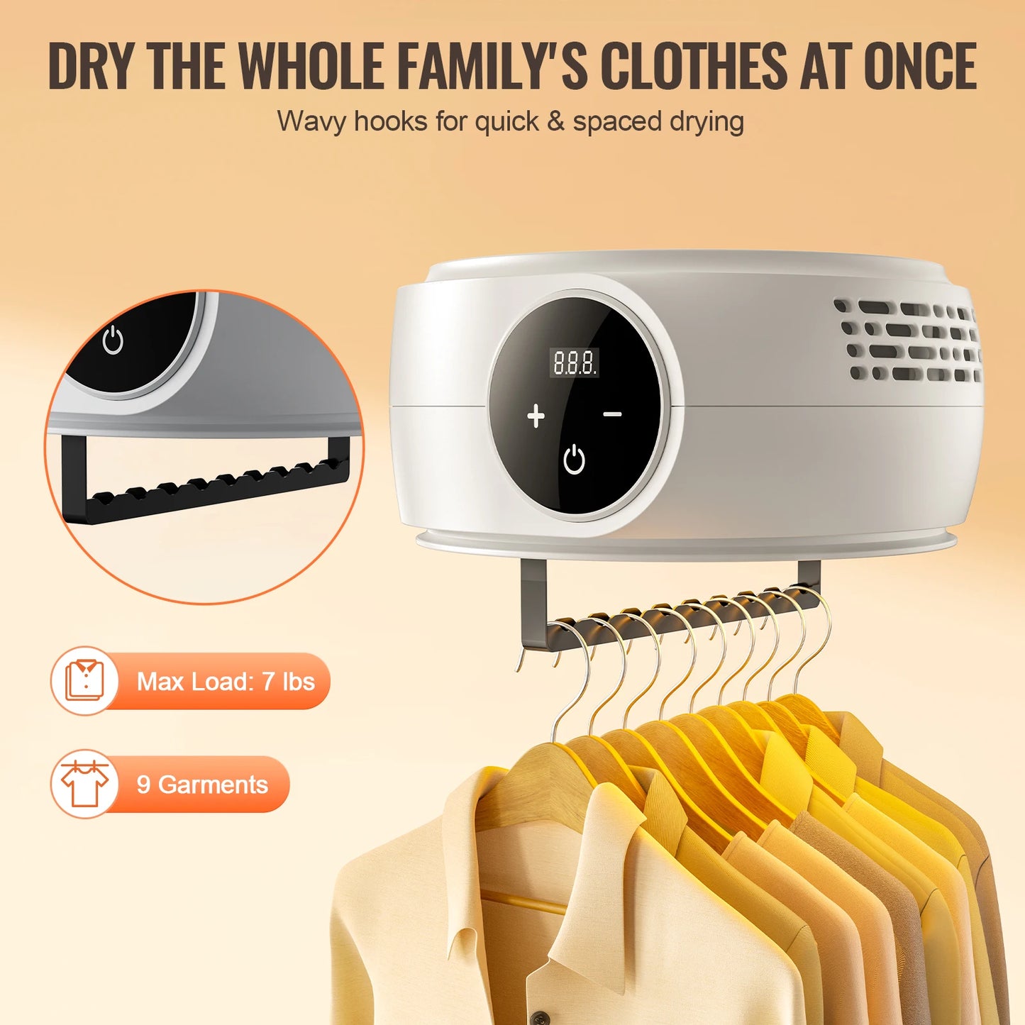 Portable Foldable Dryer with Timer and Efficient Heating | Ideal Drying for Apartments and Travel