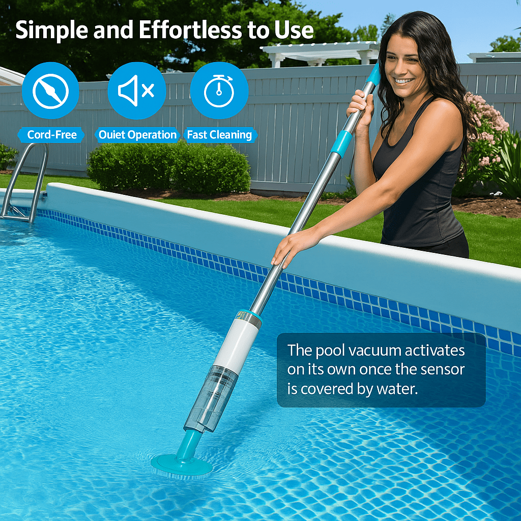 3-in-1 Rechargeable Pool Vacuum Cleaner with Long-lasting Battery | Efficient Cleaning for Perfect Pools
