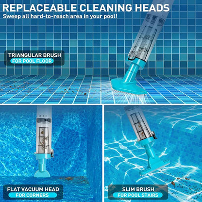 3-in-1 Rechargeable Pool Vacuum Cleaner with Long-lasting Battery | Efficient Cleaning for Perfect Pools