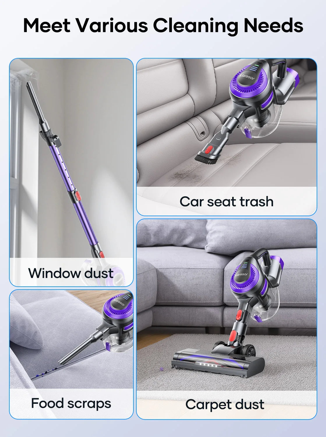 Cordless Vacuum Cleaner V10 Lite | Powerful 38000Pa Suction with Replaceable Battery | Deep Cleaning for Carpets and Floors
