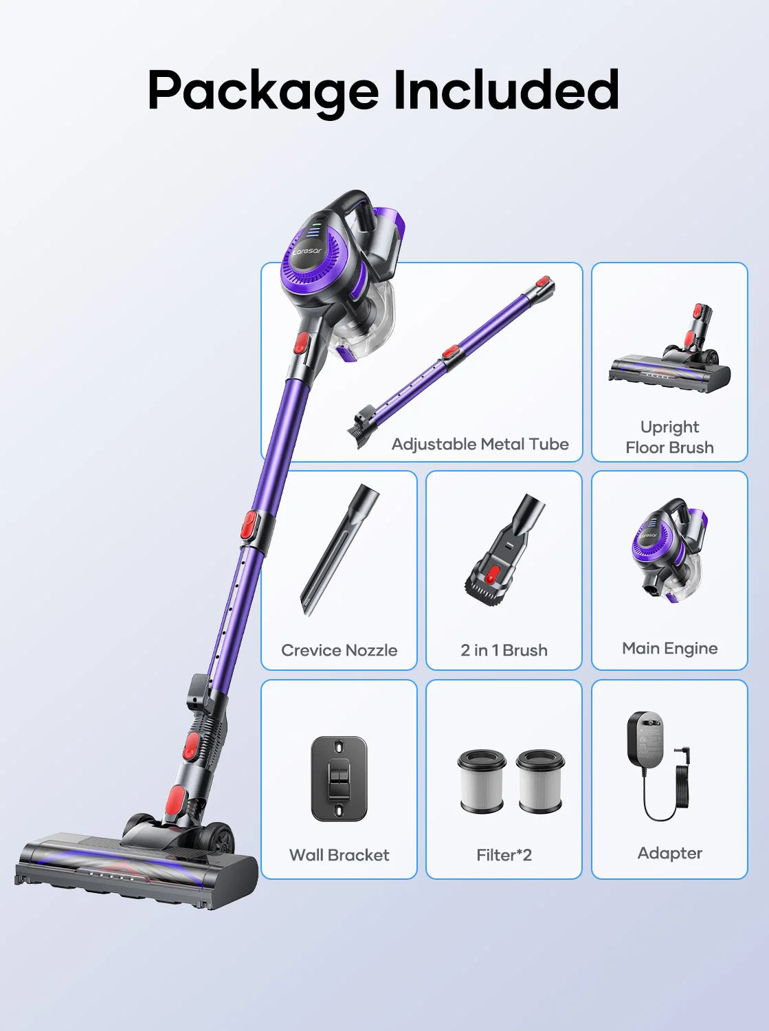 Cordless Vacuum Cleaner V10 Lite | Powerful 38000Pa Suction with Replaceable Battery | Deep Cleaning for Carpets and Floors