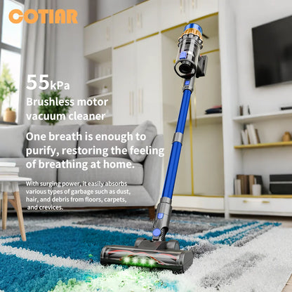 Cordless Vacuum Cleaner | Powerful 55kPa Suction and Ergonomic Design | Ideal for Efficient and Effortless Cleaning